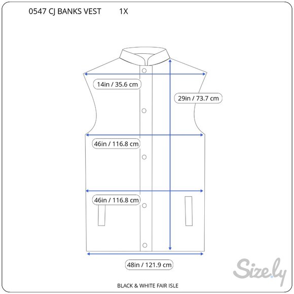 CJ Banks Fair Isle Winter Vest Women's 1X Knit Black & White Lined Sleeveless - Picture 3 of 12